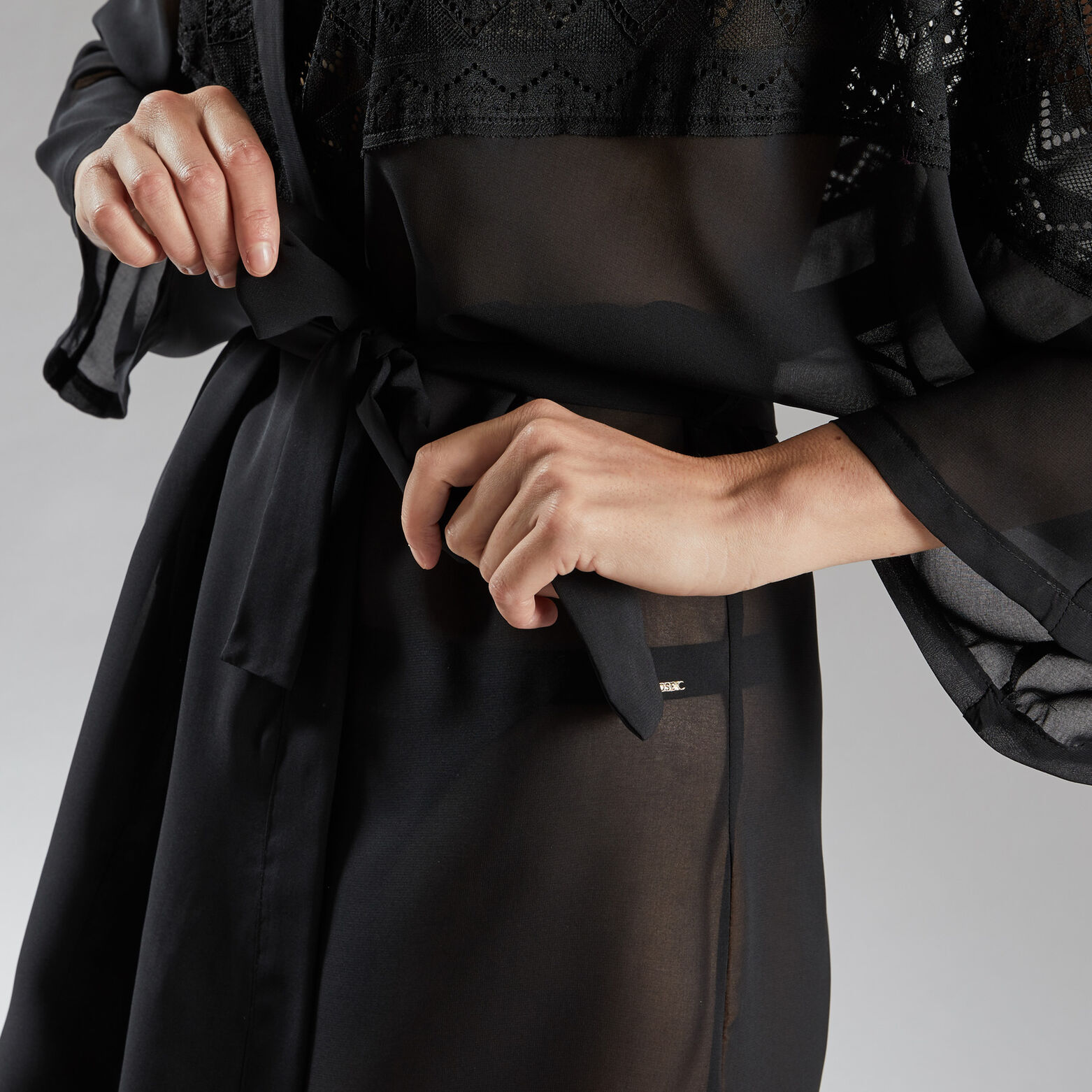 CASSY DESHABILLE MOUSSELINE NOIR