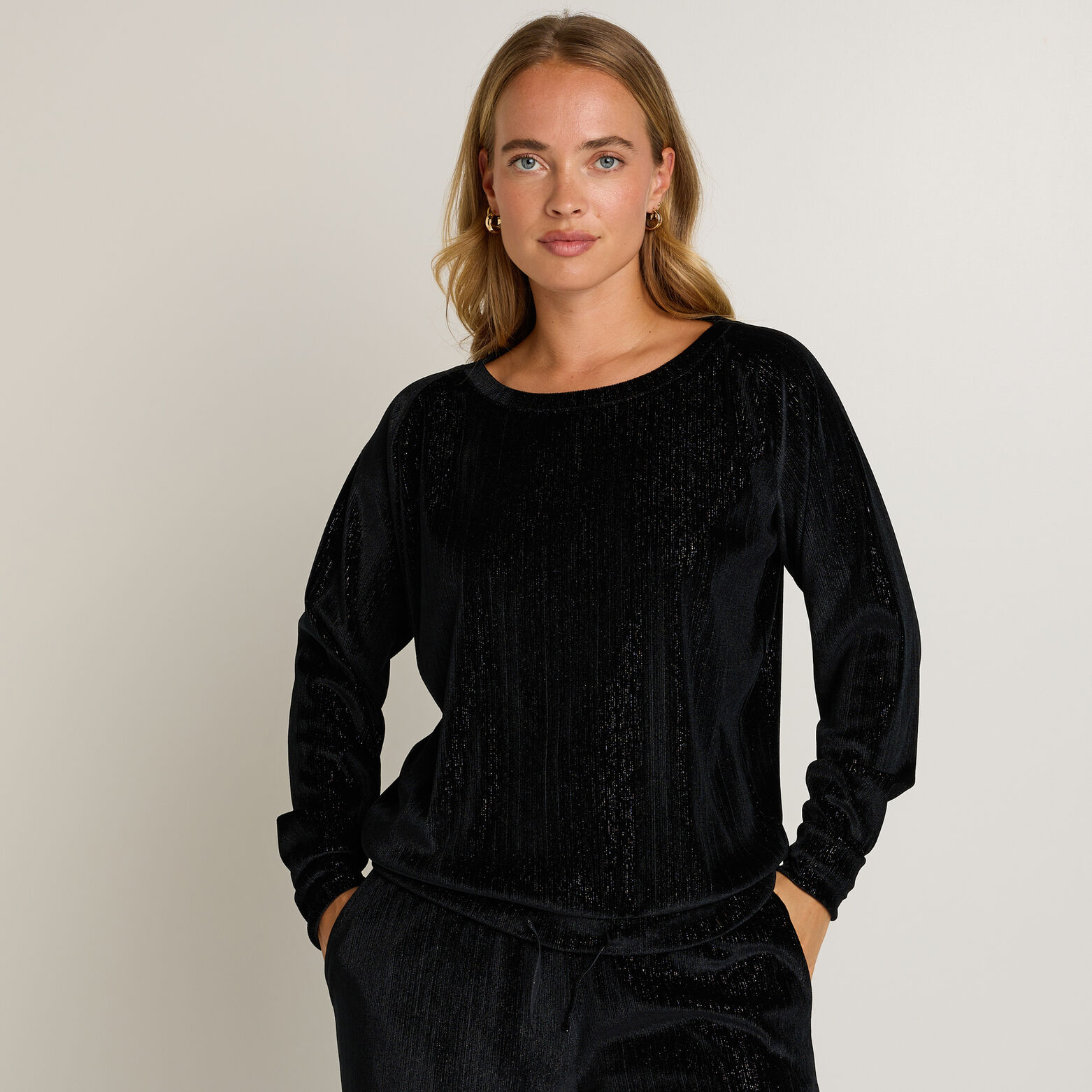 FILOU TEE-SHIRT MANCHES LONGUES VELOURS NOIR