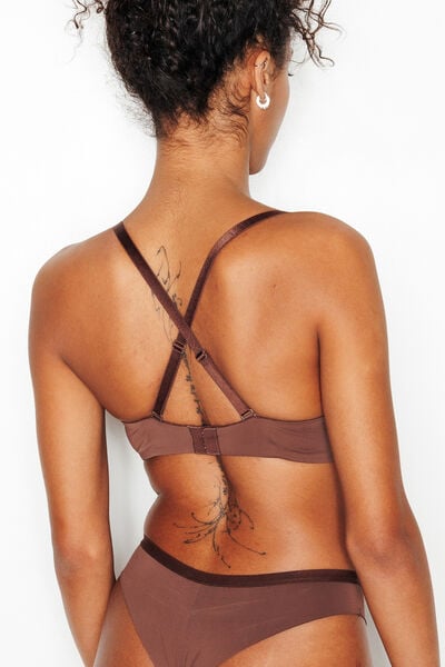 SOUTIEN-GORGE SANS ARMATURES AMPLI MICROFI MARRON