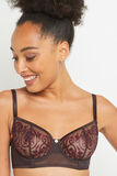 BAO SOUTIEN-GORGE CORBEILLE TULLE BRODE MARRON