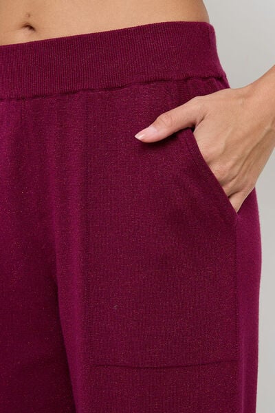 PANTALON AVEC LUREX BORDEAUX