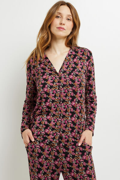 CAMILLE VESTE VISCOSE MULTICO NOIR