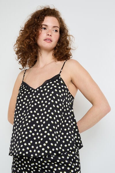 Top satin MULTICO NOIR