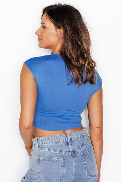 TEE-SHIRT COURT BLEU