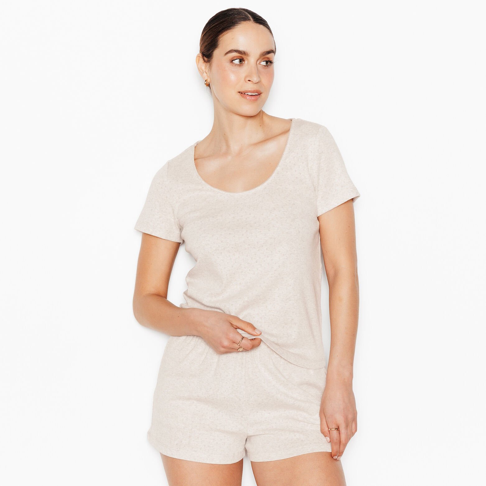 HABYBIS TEE-SHIRT MANCHES COURTES BEIGE