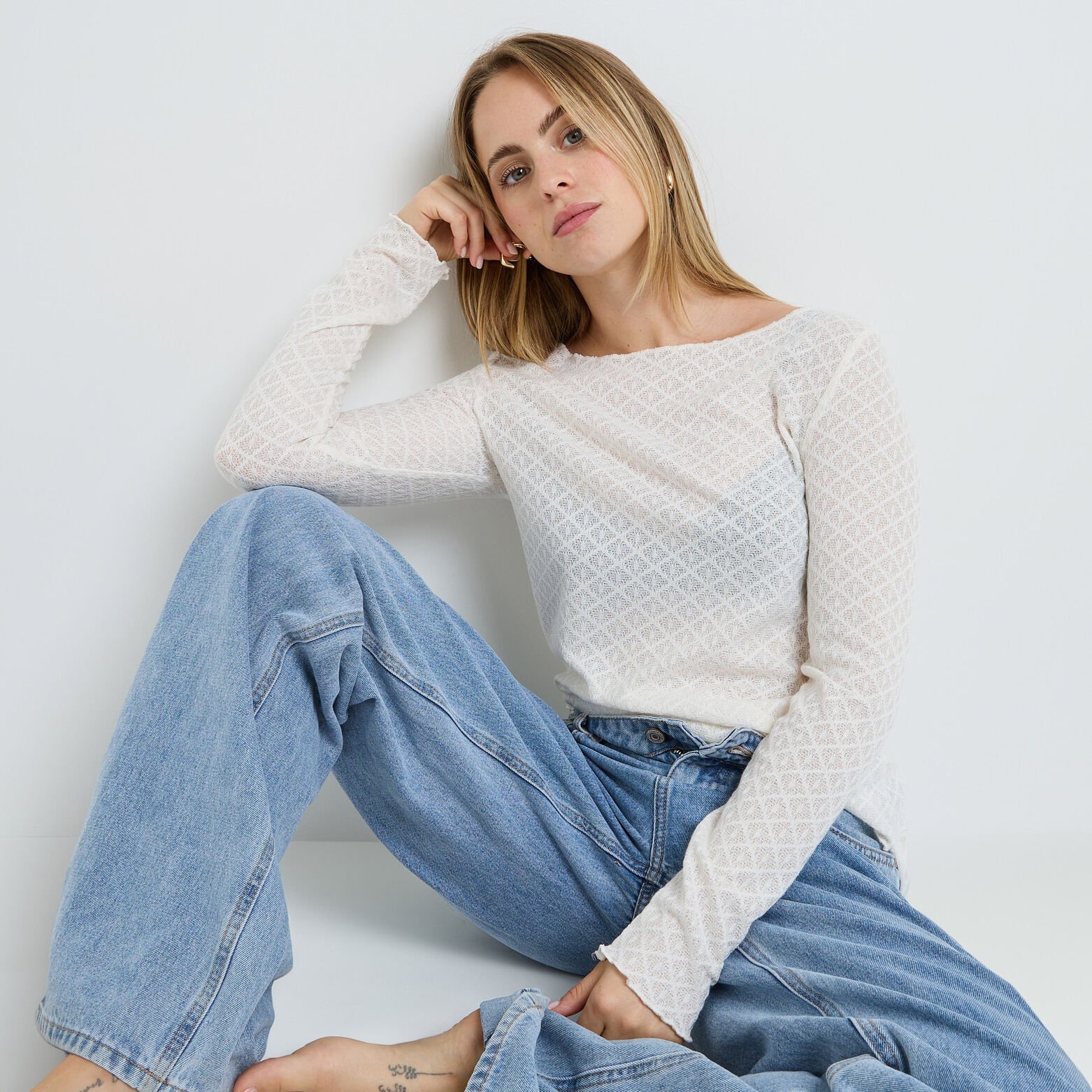 HYSOPE TEE-SHIRT MANCHES LONGUES ECRU