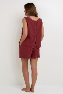 GOJI Short gaze de coton BORDEAUX