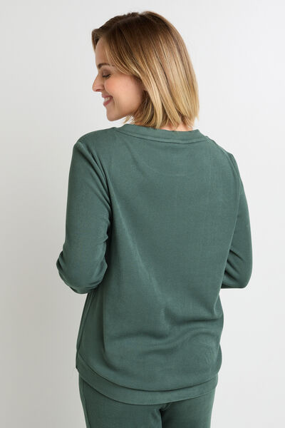 FLOREAL TEE SHIRT MANCHES LONGUES  PETROLE