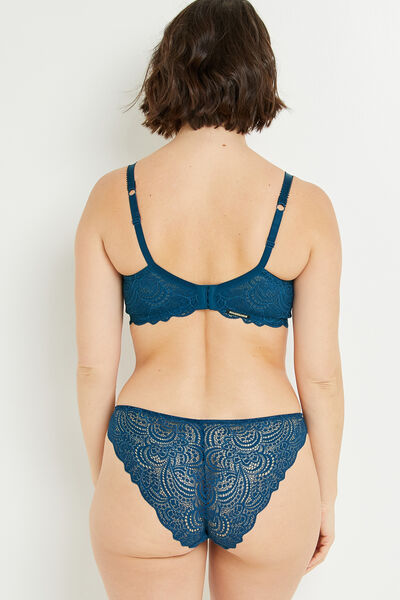 DENTELLE CULOTTE DENTELLE PETROLE