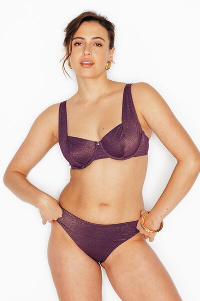 NESS MAILLOT DE BAIN TANGA PRUNE