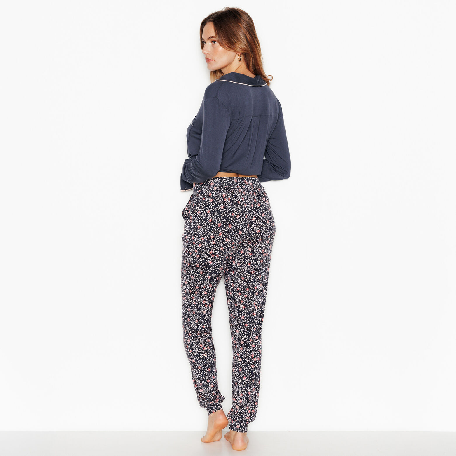 CAMILLE Pantalon de pyjama GRIS/ROSE