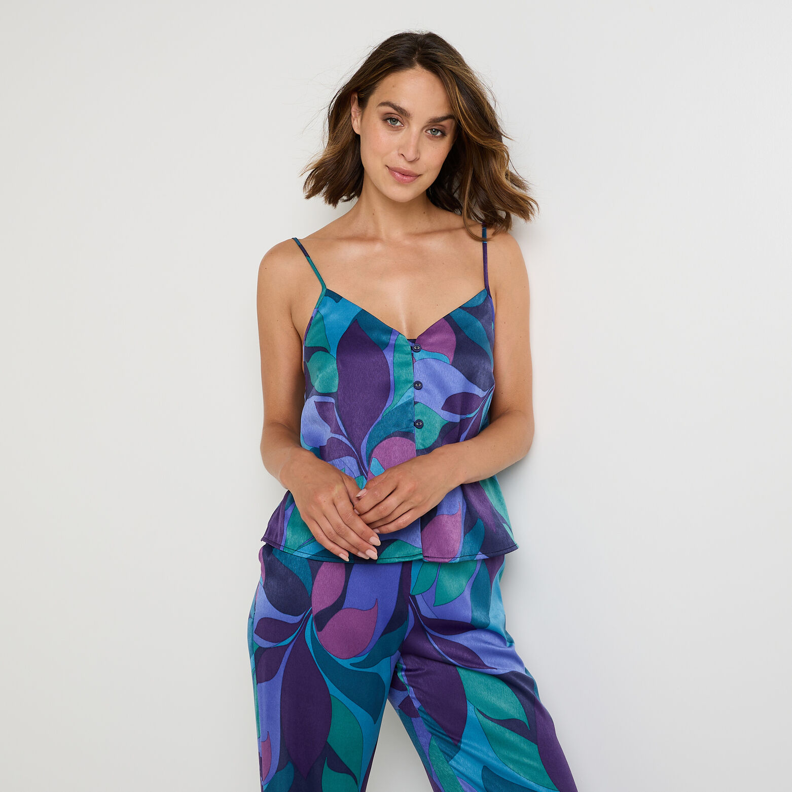 FIDJI TOP SATIN MULTICO VIOLET