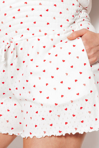 PYJAMA 2 PIECES GROSSESSE MULTICO BLANC