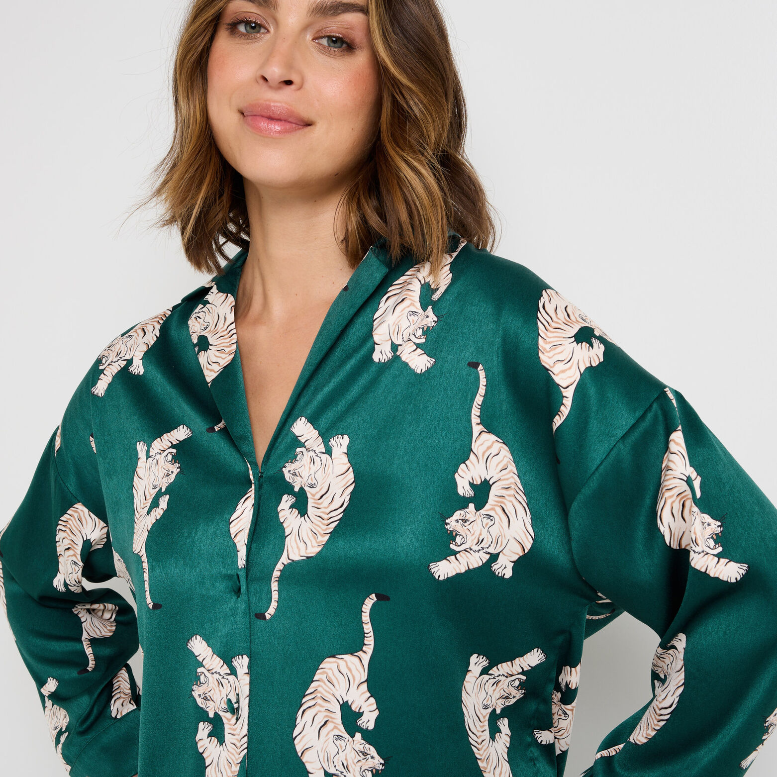 GRAMMY CHEMISE MANCHES LONGUES MULTICO VERT