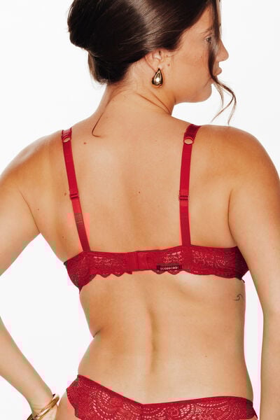 DENTELLE SOUTIEN-GORGE EMBOITANT DENTELLE ROUGE