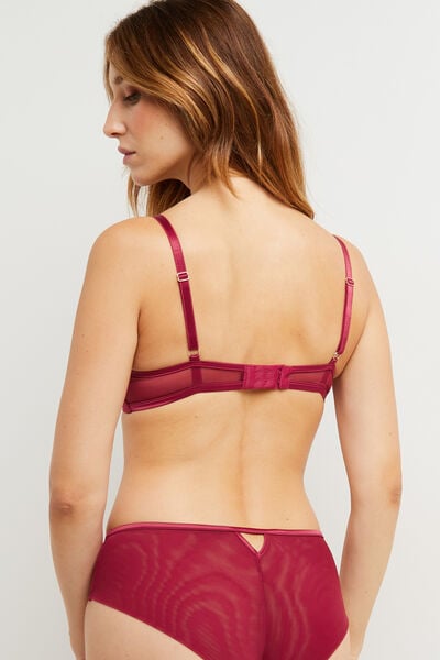 COCO SOUTIEN-GORGE PUSH-UP TULLE BRODE  ROUGE