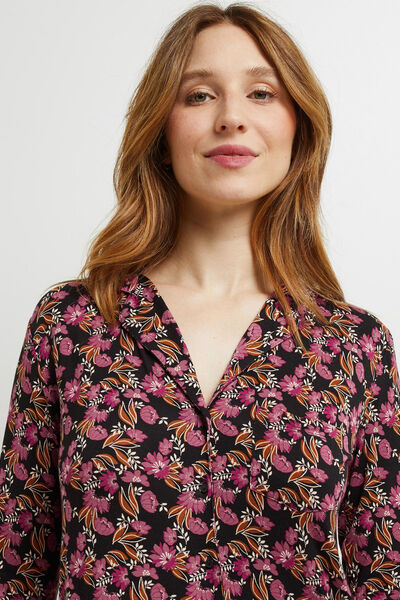 CAMILLE LIQUETTE MANCHES LONGUES VISCOSE MULTICO NOIR