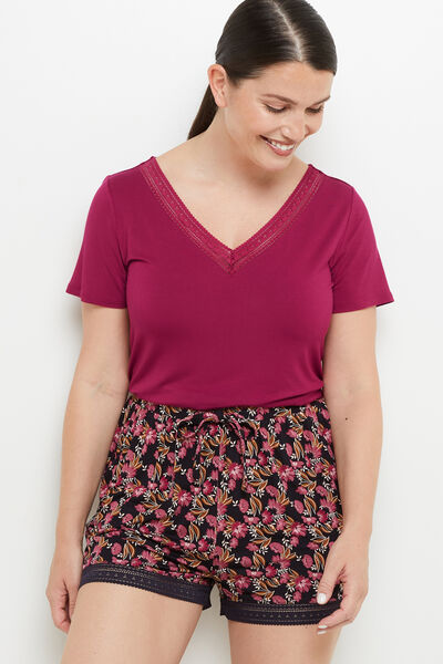 CAMILLE SHORT VISCOSE MULTICO NOIR