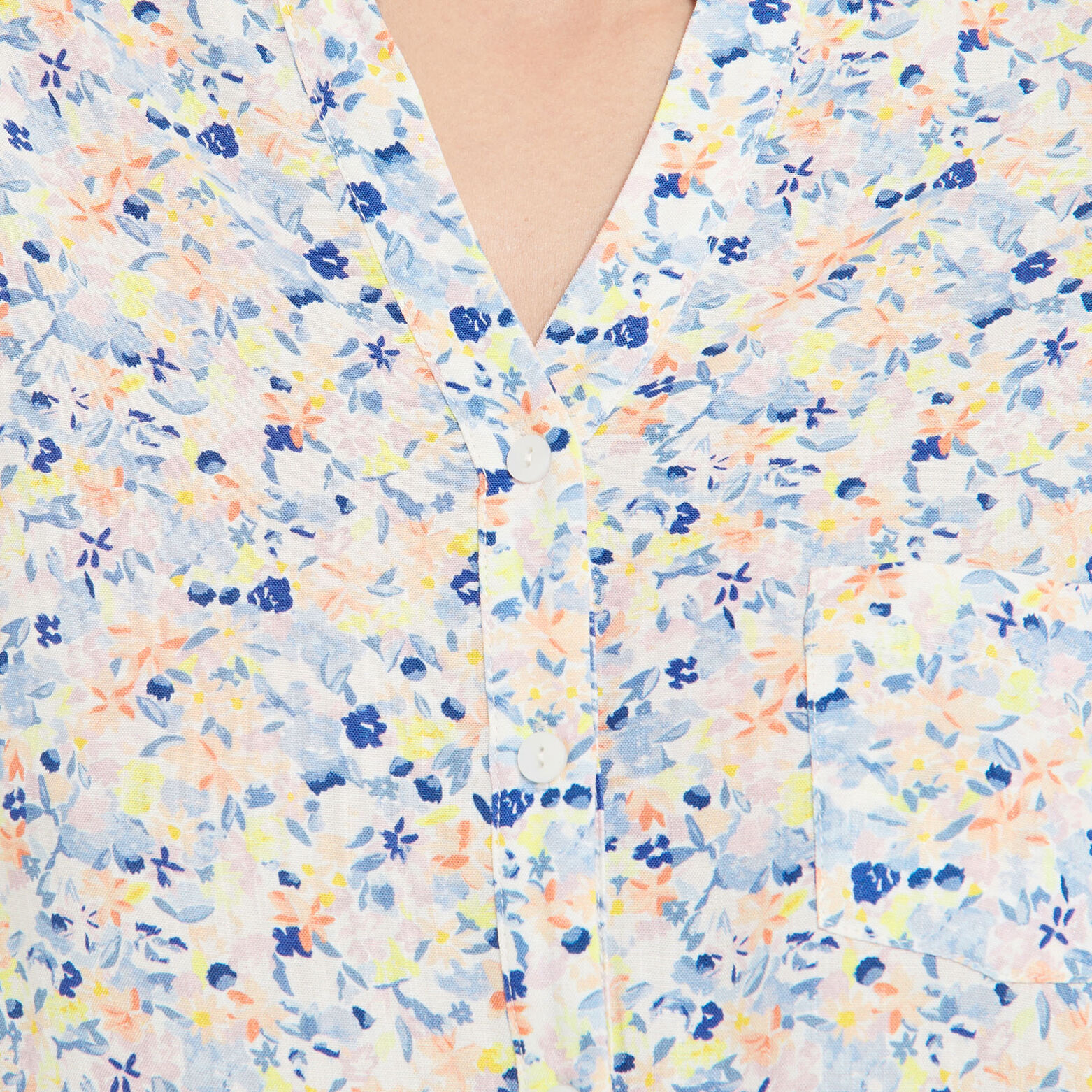 BEACH CHEMISE IMPRIME MULTICO BLEU