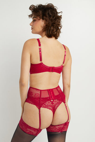 TRINITY SERRE-TAILLE DENTELLE ROUGE