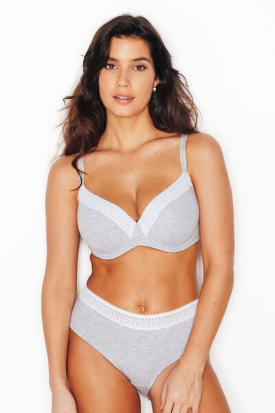 SOUTIEN-GORGE AMPLIFORME COTON GRIS