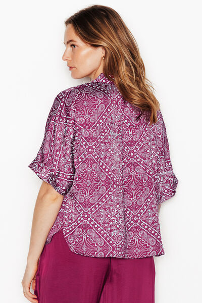 CHEMISE MANCHES COURTES MULTICO ROSE