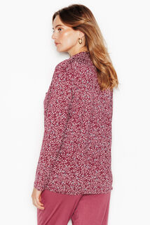 CAMILLE Chemise manches longues ROSE/GRIS