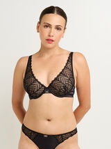 FEMME SOUTIEN-GORGE  AMPLIFORME DENTELLE NOIR