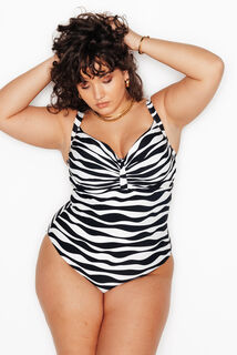 PAULA MAILLOT DE BAIN GRANDE TAILLE MULTICO BLANC