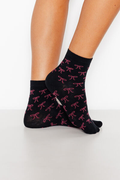 CHAUSSETTES NOEUDS MULTICO NOIR