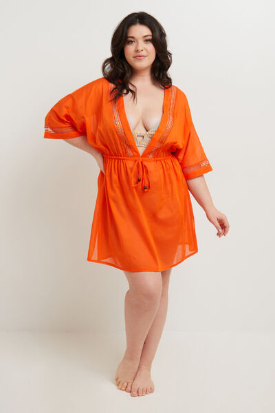 TUNIQUE VOILE COTON CORAIL