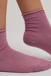 GALAXIE PAIRE DE CHAUSSETTES A PAILLETTES ROSE