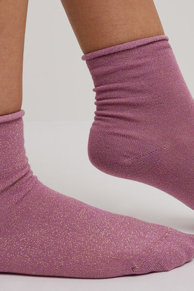 PAIRE DE CHAUSSETTES A PAILLETTES ROSE