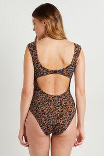 MAMBO MAILLOT DE BAIN 1 PIECE PLUNGE MULTICO MARRON