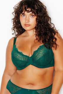 JANNEL SOUTIEN-GORGE EMBOITANT DENTELLE VERT FONCE
