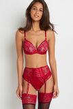 TRINITY SERRE-TAILLE DENTELLE ROUGE