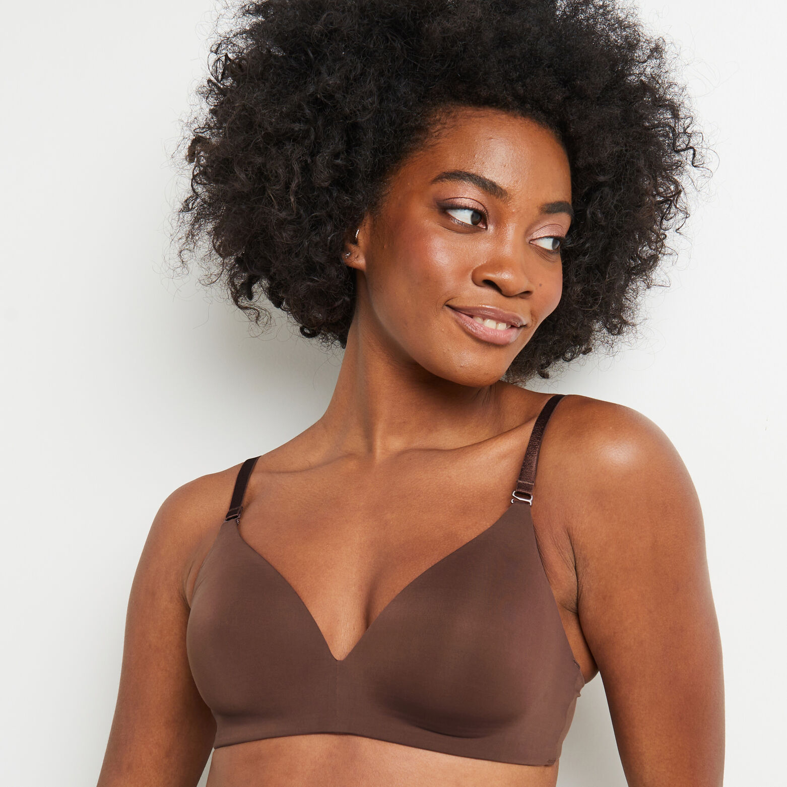 PERFECT SOUTIEN-GORGE SANS ARMATURES AMPLI MICROFI MARRON