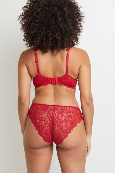 DENTELLE SHORTY DENTELLE ROUGE