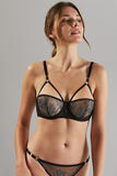 AVA SOUTIEN-GORGE BALCONNET TULLE BRODE NOIR/ARGENT