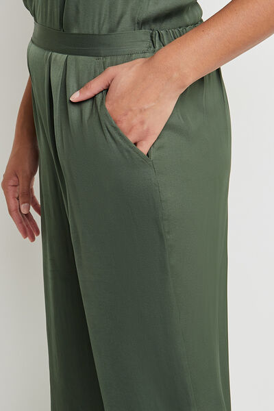 CARAMEL PANTALON LARGE  SATIN KAKI