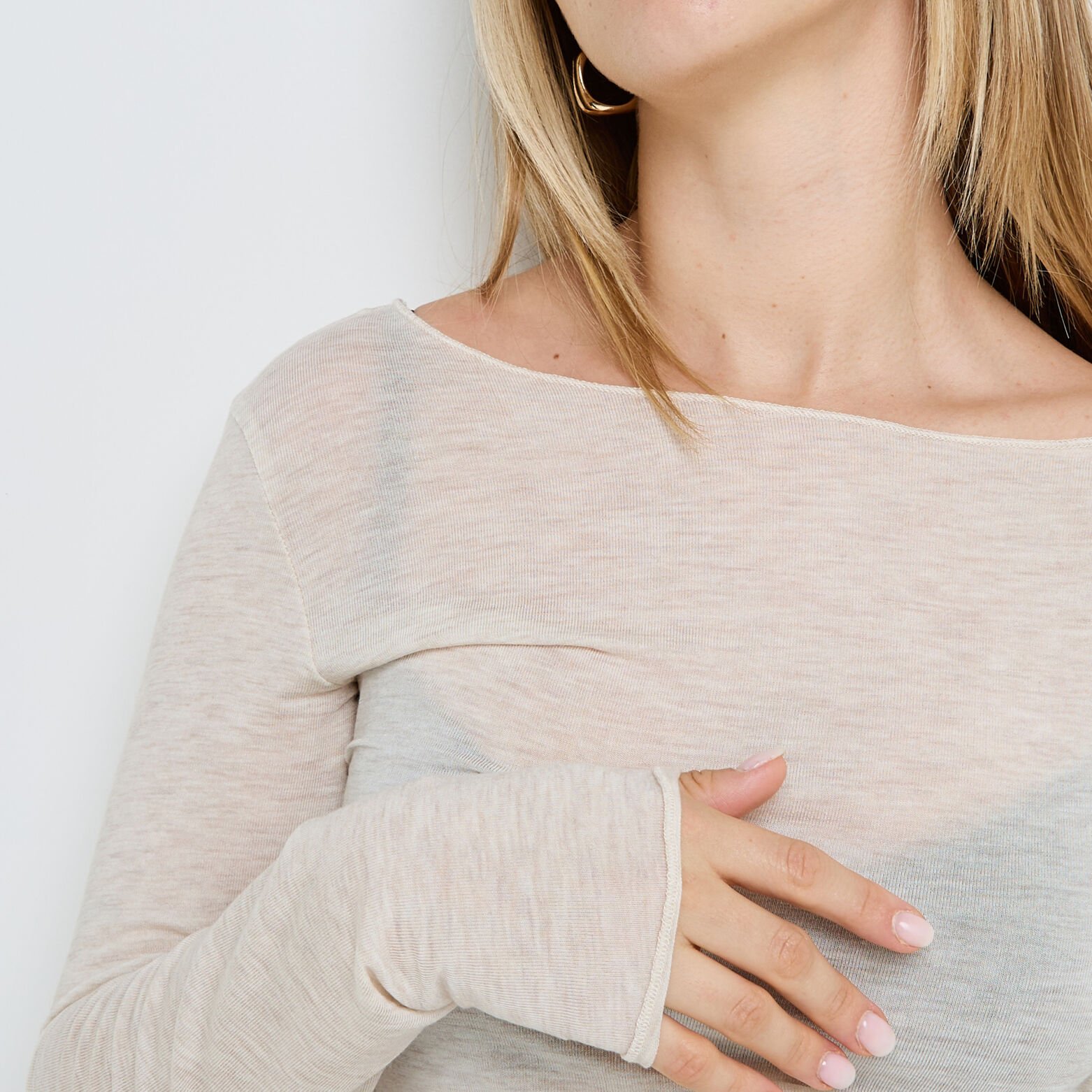HORTENSE TEE-SHIRT MANCHES LONGUES BEIGE