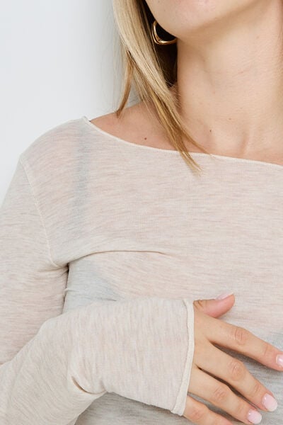 HORTENSE TEE-SHIRT MANCHES LONGUES BEIGE
