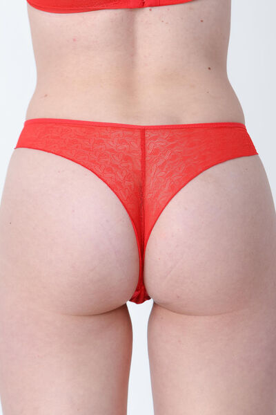 TANGA TULLE ROUGE ROUGE