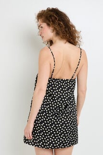 HALLY Nuisette satin MULTICO NOIR