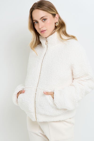 VESTE FOURRURE ECRU