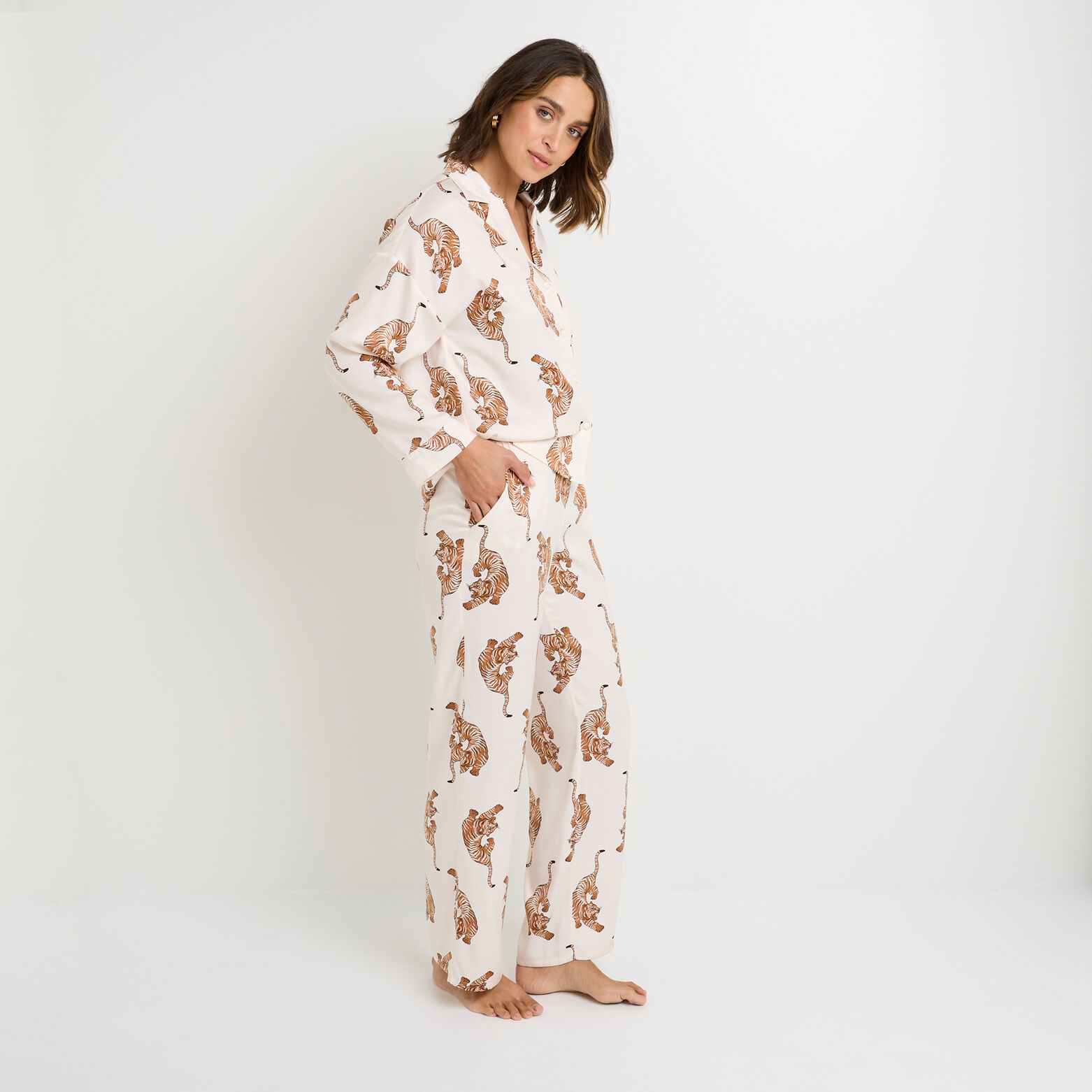 GRAMMY PANTALON DE PYJAMA MULTICO BLANC