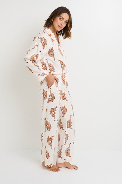 GRAMMY PANTALON DE PYJAMA MULTICO BLANC