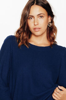 GAUFRETTE TEE-SHIRT MANCHES LONGUES BLEU