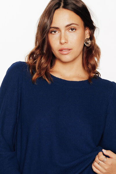 TEE-SHIRT MANCHES LONGUES BLEU