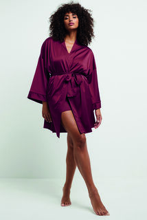 CHIMENE KIMONO SATIN  ROUGE
